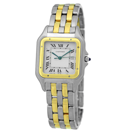 CARTIER Steel 18K Yellow Gold JUMBO Panther 2 row MINT  