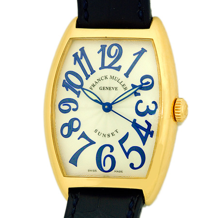 FRANCK MULLER 18K Yellow Gold Cintree Curvex Sunset Dial # 2852 Box